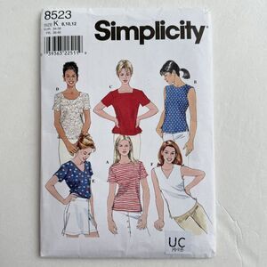 Sewing Pattern Misses Tops Misses Blouses Simplicity 8523 Sz 8-12 UNCUT